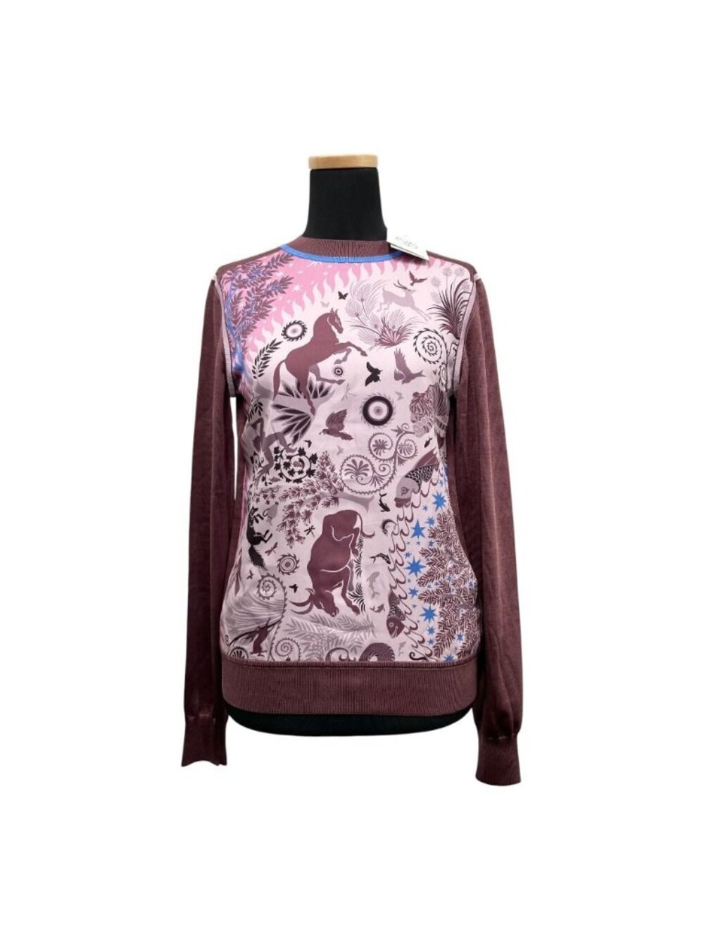Hermes Orpheus Charm le Charme D'orphee Twillaine Silk Knit Sweater Animal